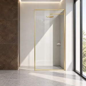 Xham statik për dush GF04 – kornizë gold, 8 mm