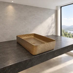 Lavaman mbi komodë 419 MATT GOLD – 65 × 35 cm
