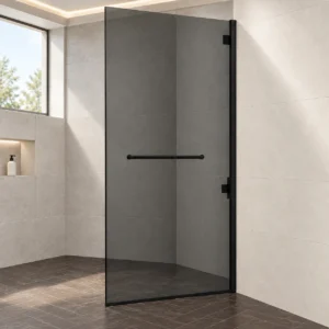 Xham statik BF-02 Grey – gri 8 mm me mbajtëse peshqiri